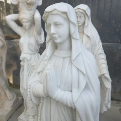 Religious small size stone white marble holy mother mary statues for sale