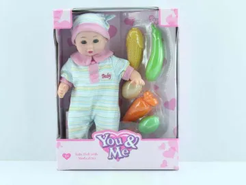 14" DOLL WITH FRUIT