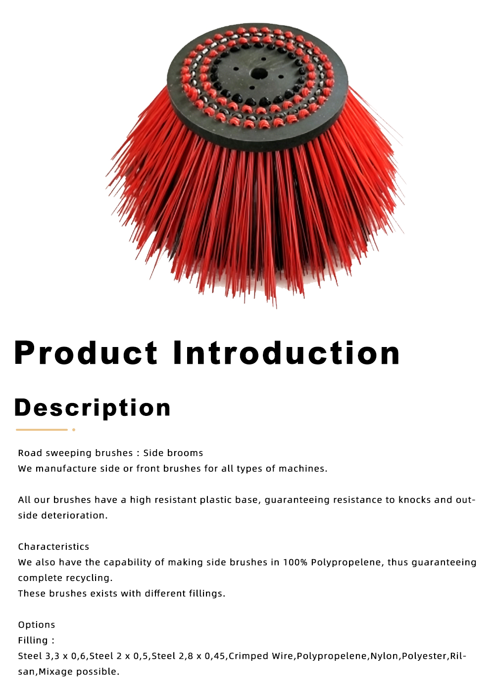 Mixed Side Brush for Road Sweepers x