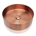 Неръждаема стомана ръчно изработена кръгла розова златна мивка