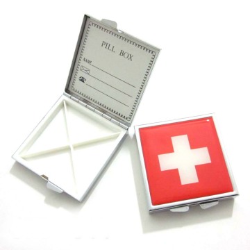 Square Metal Pill Box For Children Travel Portable Pill Box