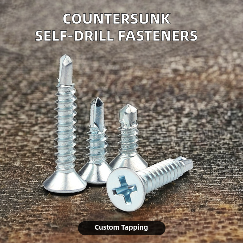 Factory Direct Self Drilling Screws with Countersunk Head Flat Head Black Zinc Finish Metric Measurement System