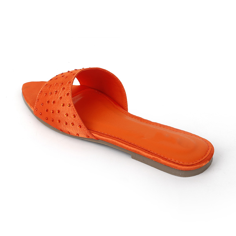 Pointed Toe Rhinestone Slippers
