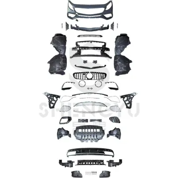 AMG Style Bumper Grille, Rear Diffuser, and Exhaust Pipes for Benz S Coupe (C217) Conversion