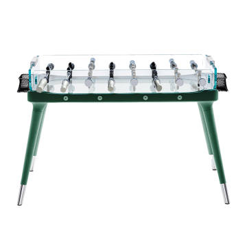 Customizable Green Glass and Solid Wood Foosball Tables