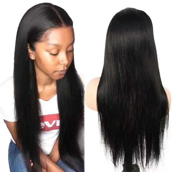 Wholesale Straight Brazilian Hair HD Lace Wigs,full lace frontal wig with baby hair,Virgin human hair wigs for black women