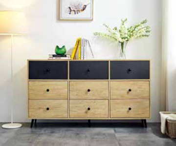Modern wooden storage cabinet 9 chest of drawers