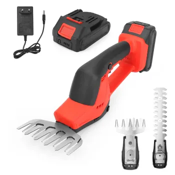Cordless 2-in-1 Mini Hedge Trimmer Rechargeable Battery Kit for Grass and Shrub Trimming