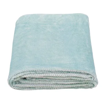 Jacquard Weave Wave Pattern Flannel Fleece Throw Blanket Soild