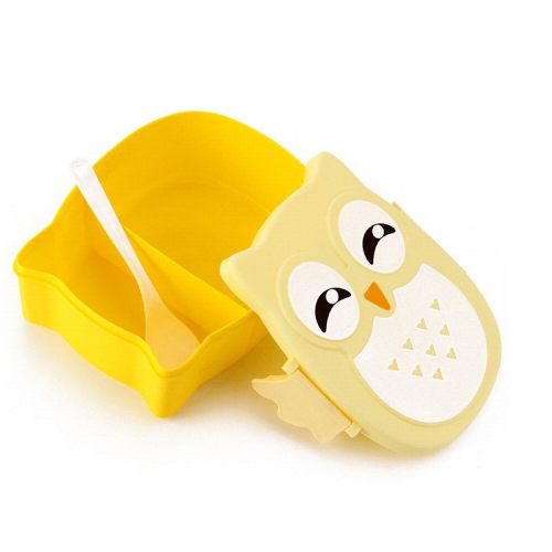 Children Lunch Box , Cute Cartoon Owl Student plastic Lunch Box Container