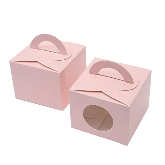 Wholesale Cheap Cupcake Handle Cake Paper Packaging Boxes