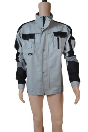 Gray/Black Polyester Cotton Jacket