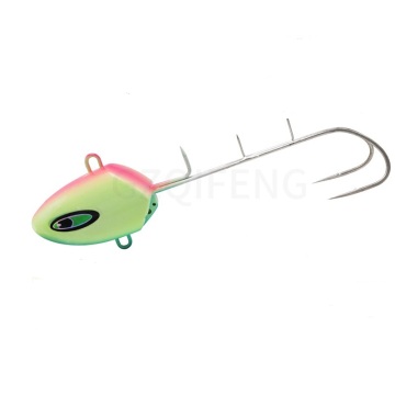 Luminous Sea Fishing Trolling Jig Heads with Stainless Steel Treble Hooks