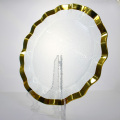 Luxury Gold Wave Rim Transparent Glass Charger Plates