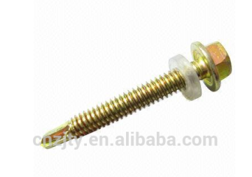 Yellow Zinc-Plated Self Drilling Screws, hex head roofing screw