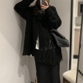 Irregular fringe jumper women