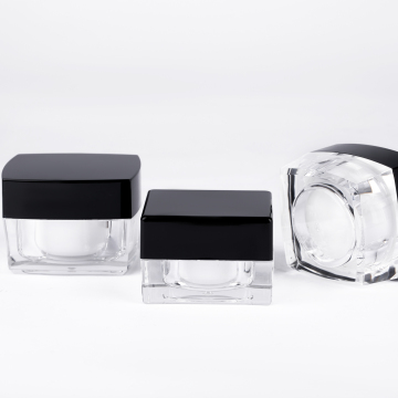 50g Square Plastic Cream Containers with Acrylic Jars and Lids