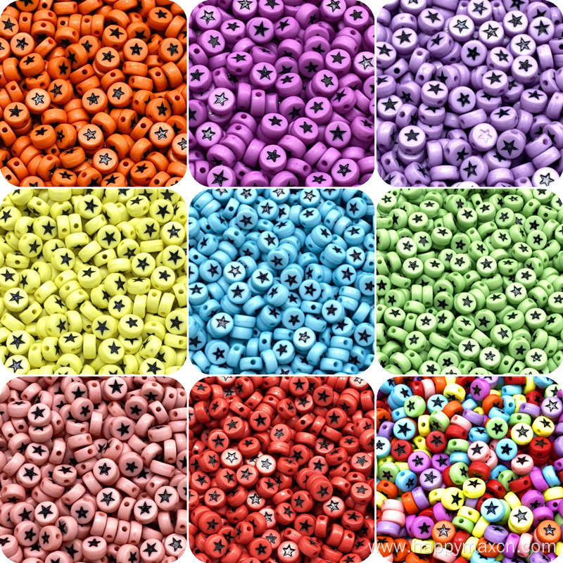 4*7mm colored cheap acrylic aquabeads star beads