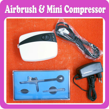 Hiqh Quality Airbrush Kit: 1pc Mini Compressor+ 1pc Single Action Airbrush / Wholesales & Retails
