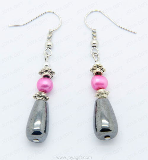 boucle d&#39;oreille hématite waterdrop