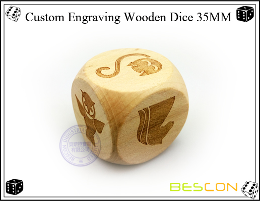 Custom Engraving Wooden Dice 35MM