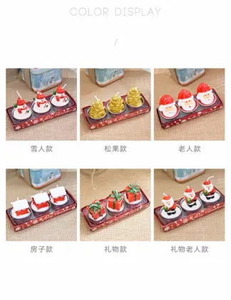 Christmas Eve Santa Claus shape candle home decorative