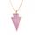 Collier avec pendentif flèche en quartz rose naturel