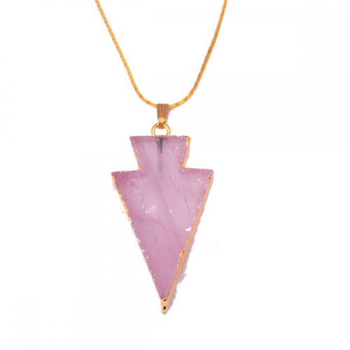 Natural Rose Quartz Arrow Pendant Necklace