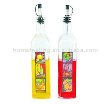 2pcs Glass Oil and Vinegar Bottle