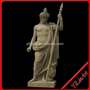 Antique Marble Stone Roman Soldier Statue