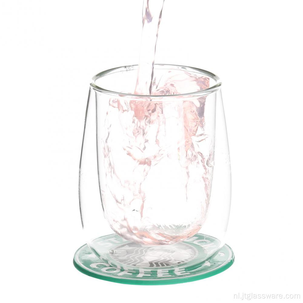 400 ml dubbelwandige glazen melkmok