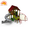 Outdoor playhouse for toddlers with slide