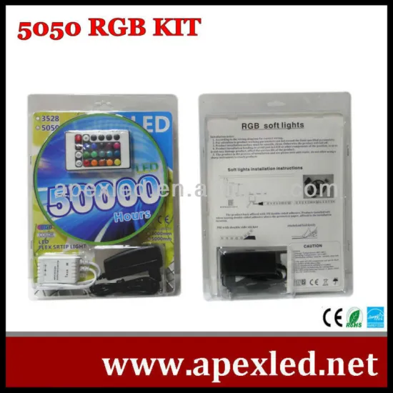 IP65 waterproof lighting strip kit 50000hrs lifespan RGB color