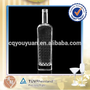 Custom brand embossed diamond clear screw top 375ml glass wine bottles