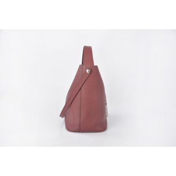 Minimalist Pure Color Female Fashion Bucket Drawstring Bag