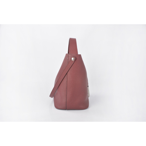 Minimalist Pure Color Female Fashion Bucket Drawstring Bag