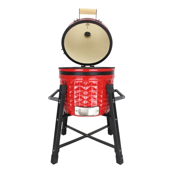 AUPLEX 15-Inch Kamado BBQ Grill: Portable Pellet Smoker for Outdoor Camping