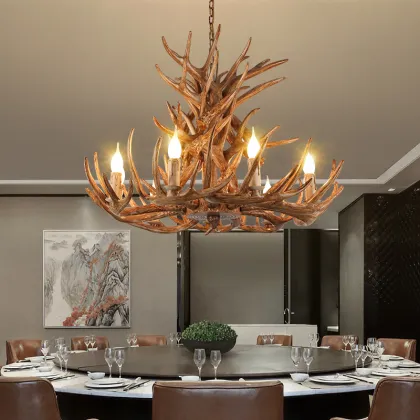 Rustic Chain Art Lamp - Deer Pendant Lamp Reproduction Antler Chandelier