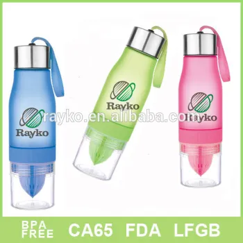 plastic tritan infusion bottle with sliver lid