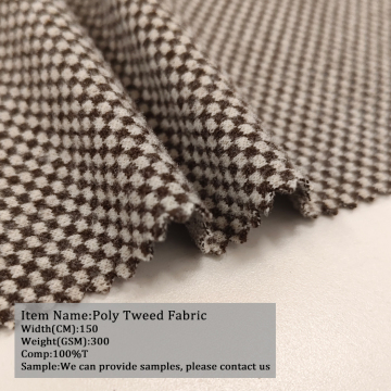 300GSM 100% Polyester 58/60 Sticked Fashion Tweed Fabric Suit Material