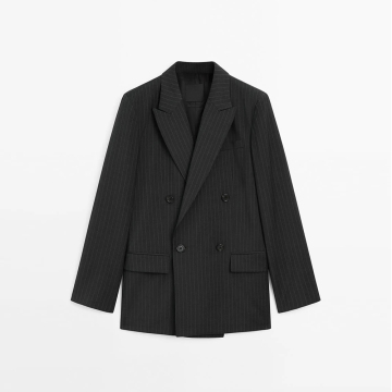Women's workplace light mature OL commuting style fine striped suit jacket