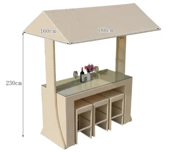 Garden Beige Rattan Outdoor Cafe Set: Stool and Table