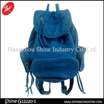 fashion tassel zipper blue washed bag/backpack/knapsack