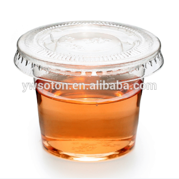 1oz clear PET plastic cup disposable small sauce cup with lid