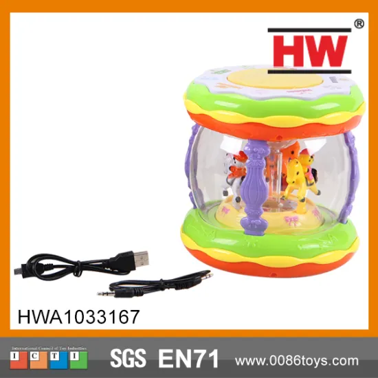 Spanish IC B/O Musical USB Cable Baby Electric Drum