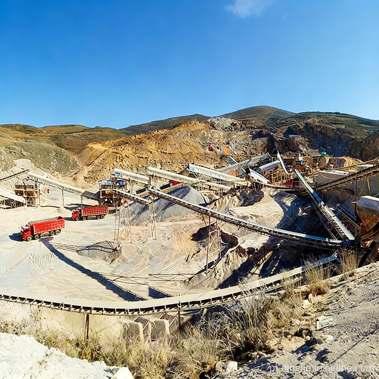 Sistema integrado de britagem de minério de ferro para mineração