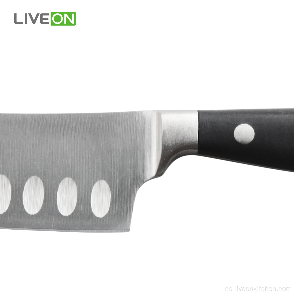 Cuchillo de acero Santoku con mango POM de 5 pulgadas