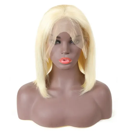 Factory Wholesale Virgin Brazilian Hair Lace Front Blonde Short 613 Human Hair Bob Wigs
