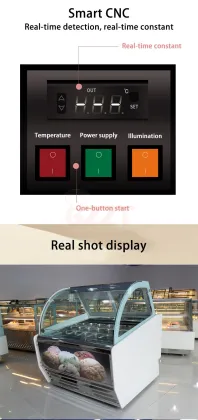Stainless Steel Gelato and Ice Cream Display Freezer with SECOP Compressor