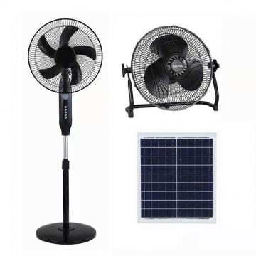 10 Hours Running Solar-Powered Cooling Fan with Rechargeable Battery and Solar Panel